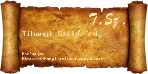 Tihanyi Szilárd névjegykártya