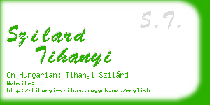 szilard tihanyi business card