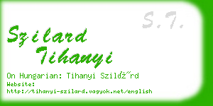 szilard tihanyi business card